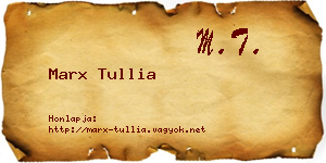 Marx Tullia névjegykártya